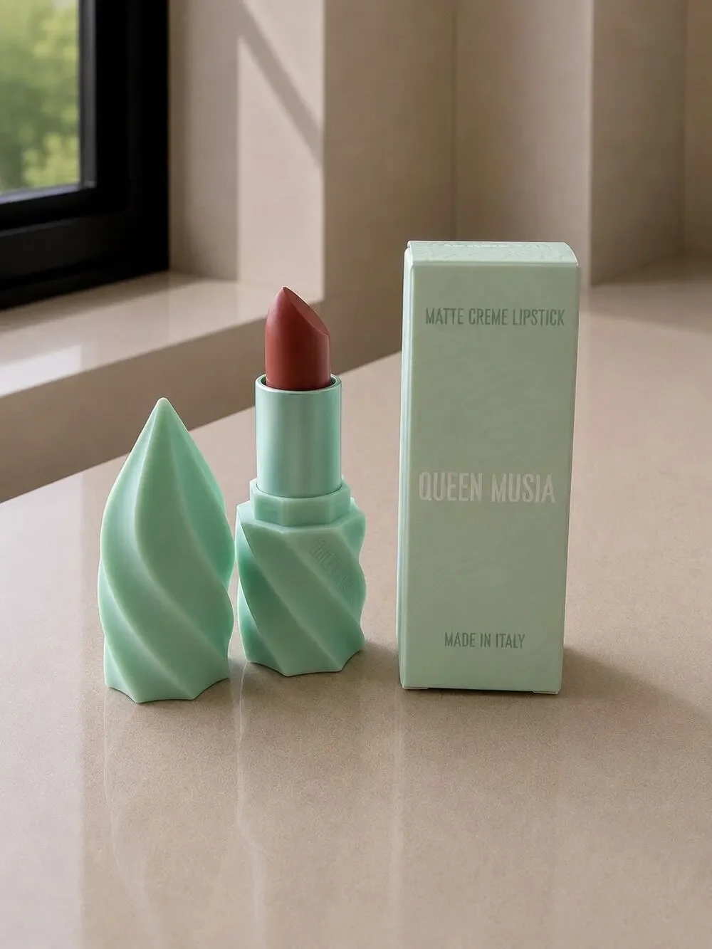 $32 Queen Musia Molly Bloom Matte Crème Lipstick 90s Nude 0.14 oz New